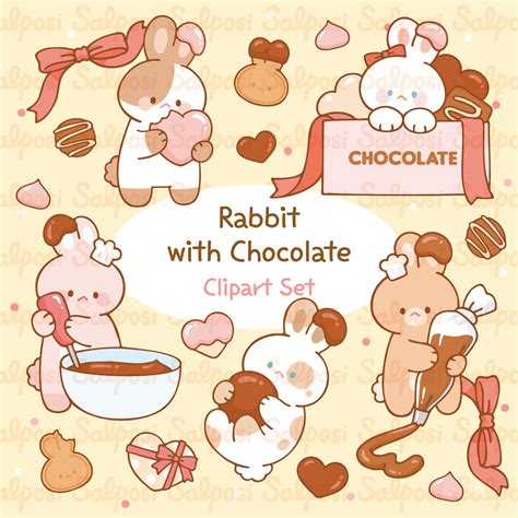 Bunny Clipart, Rabbit Clipart, Chocolate Clipart, Bunny PNG, Cute ...