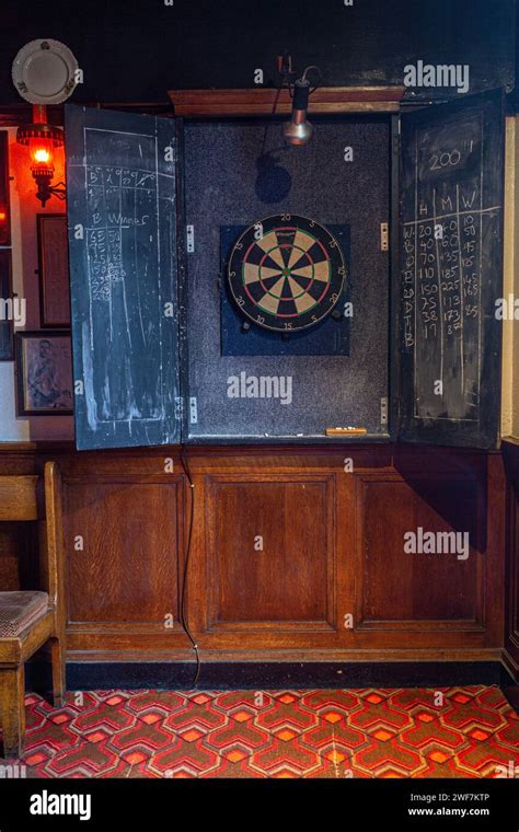 The Palm Tree Pub Dartboard Cabinet London Uk Stock Photo Alamy