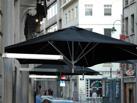 Luxury Umbrellas Paraflex Duo Wallflex 9 Foot Push Lift Tilt Patio Wall Mount Umbrella Set of 2 ...