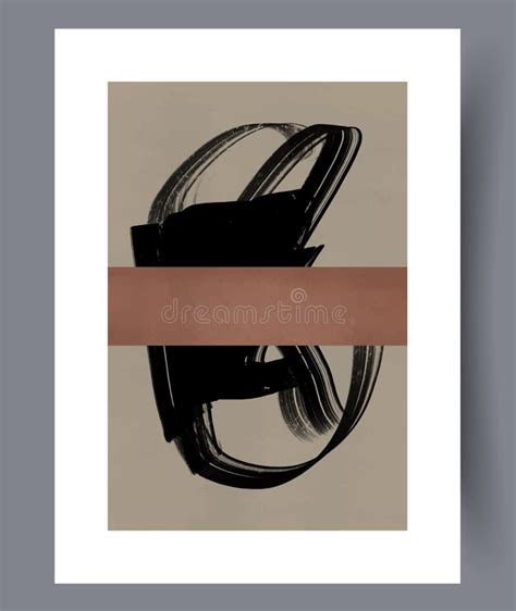 Abstract Smears Shambolic Shapes Wall Art Print Stock Vector