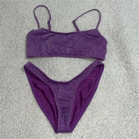 Super Cute Triangl Mica Violet Sparkle Bikini Size Depop