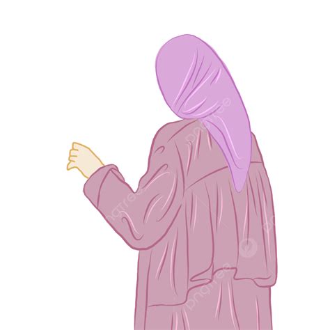 A Hijab Girl Fashion Illustration Hijab Girl Fashion Muslimah Faceless Muslimah Png