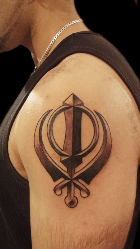 Khanda With Lion Tattoo Designs