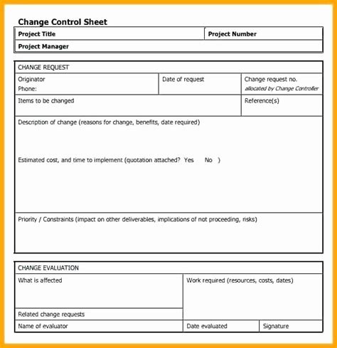 Change Management Template Excel