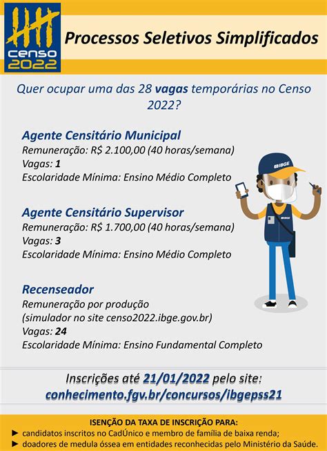 Processo Seletivo Simplificado IBGE Prefeitura De Tanabi SP