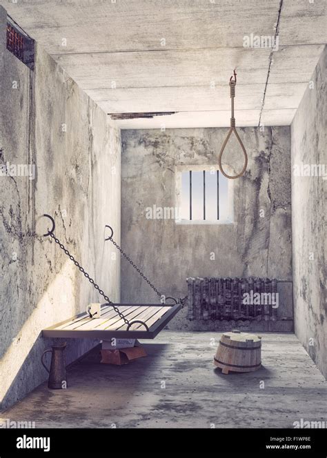 Suicide noose in the prison cell interior. 3d cocept Stock Photo - Alamy