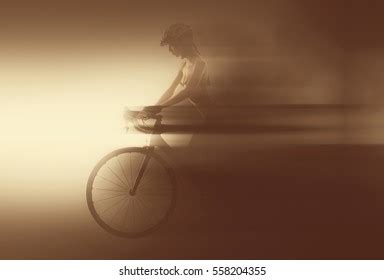 Naked Woman Bicycle Image Blurry Moving Stock Photo Shutterstock