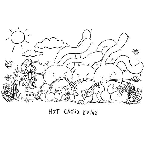 Hot Cross Bun Colouring Sheets Jelly Armchair