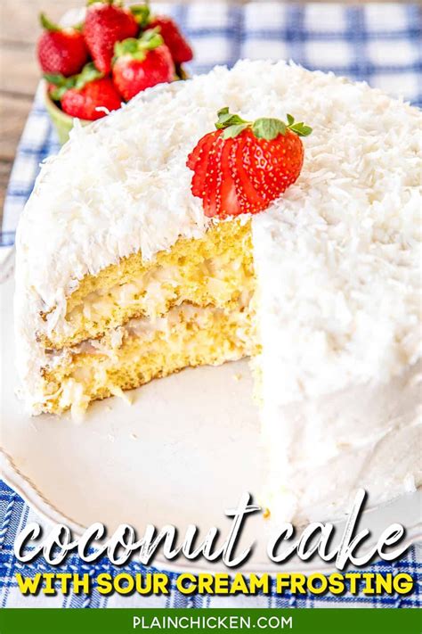 Coconut Cake The Sour Cream Cool Whip Frosting Makes This Cake It Is