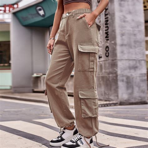 Womens Khaki Cargo Pants