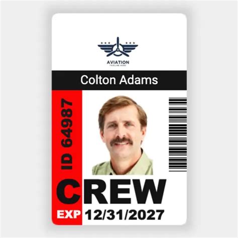 Aviation Crew Member Id Card Vertical Great Selection Of Flight