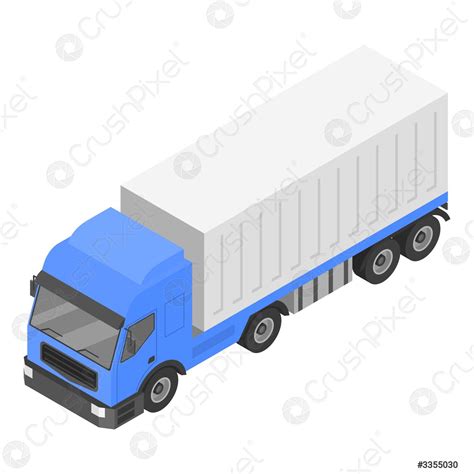 Box Delivery Truck Icon Isometric Style Stock Vector Crushpixel