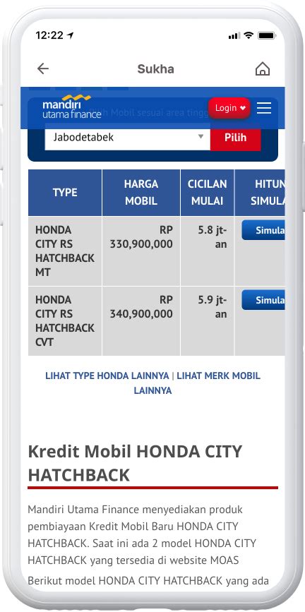 Cara Kredit Mobil Motor Mandiri Utama Finance Di Livin Sukha