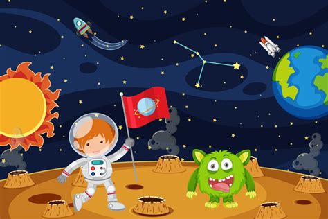 Cartoon space background template 19864856 Vector Art at Vecteezy