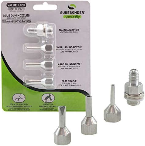 Amazon Surebonder Interchangeable Hot Glue Gun Nozzles Pack Includes Adapter Small