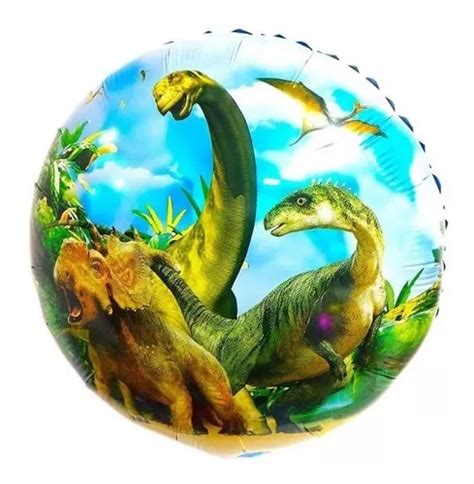 3 Globos Metalicos De Dinosaurios Cumpleaños Cuotas sin interés