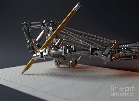 Mechanical Hand Drawing Digital Art by Allan Swart | Pixels