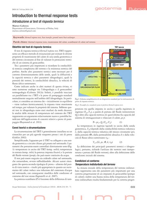 Pdf Introduction To Thermal Response Tests