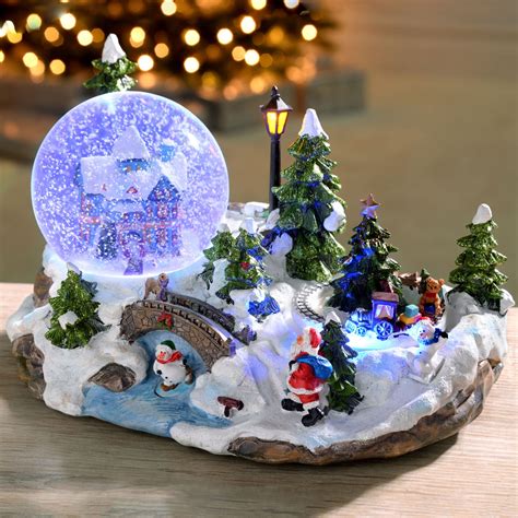 Animated Village Scene Musical Snow Globe, 25 cm – We R Christmas