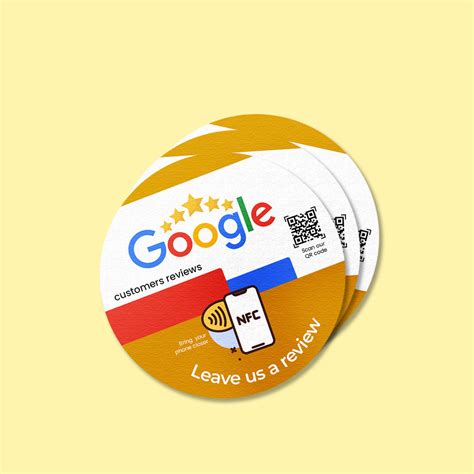 Sticker NFC Avis Google connecté pour mur comptoir PLV et vitrine