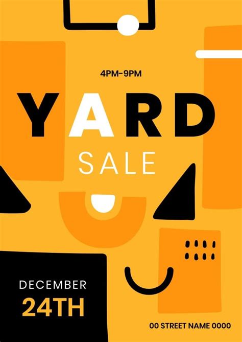 Design online this Modern Abstract Geometric Forms Yard Sale Poster layout