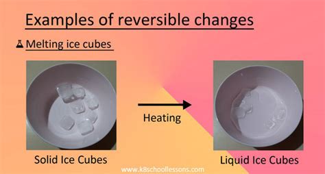 Reversible Changes Or Physical Changes Examples Reversible Changes