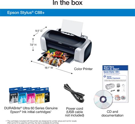 Questions and Answers: Epson Stylus C88+ Inkjet Printer Black/Silver Stylus C88 - C11C617121 ...