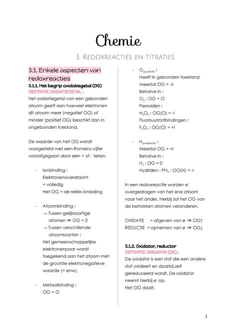 Chemie Redoxreacties Chemie Redoxreacties En Titraties