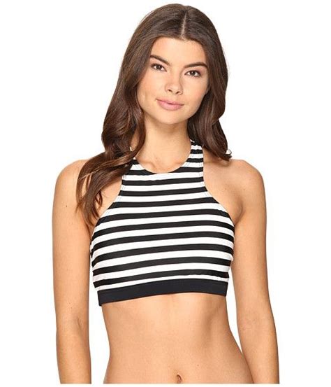 MICHAEL Michael Kors Stable Stripe High Neck Bikini Top High Neck