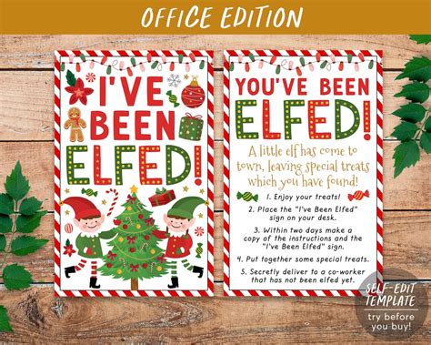 Youve Been Elfed Coworker Game Editable Template Weve Been Elfed I