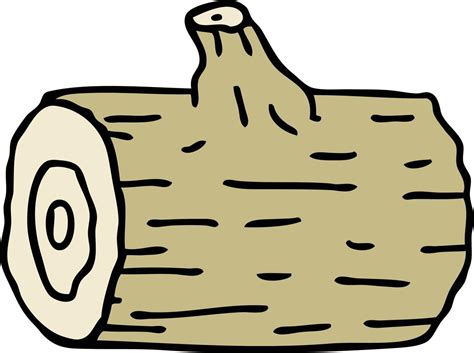 Quirky Hand Drawn Cartoon Wooden Log 10258800 Vector Art At Vecteezy