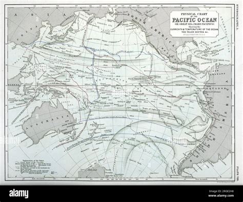 Physical Chart Of Pacific Ocean Currents Temperatures Trade Routes