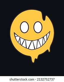 Creepy Scary Emoji Smile Design Stock Vector (Royalty Free) 2132752737 ...