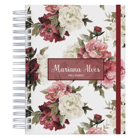 PLANNER DIÁRIO Floral Marsala nome loja