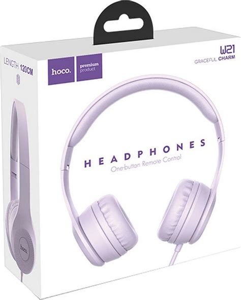 Hoco W21 Graceful Charm Ενσύρματα On Ear Ακουστικά Μωβ | Skroutz.gr