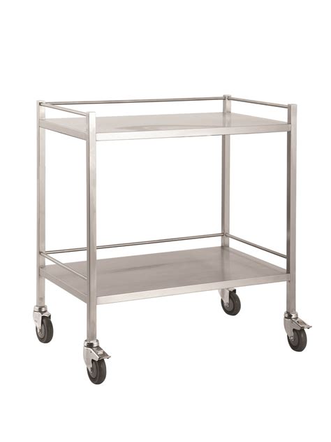 Double Trolley No Drawer Stainless Steel Pacific Medical