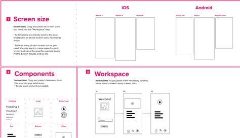 Wireframing For Mobile Template Mural