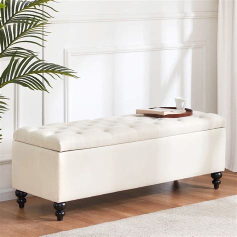 Buy Huimo Button Tufted Ottoman With Storage In Upholstered Fabrics