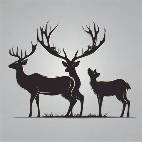 Premium Photo Deer Silhouettes Vector Background