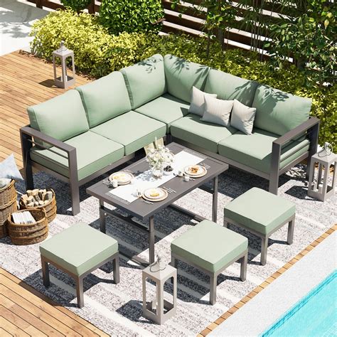 Amazon AECOJOY Aluminum Patio Furniture Set Modern Metal Outdoor