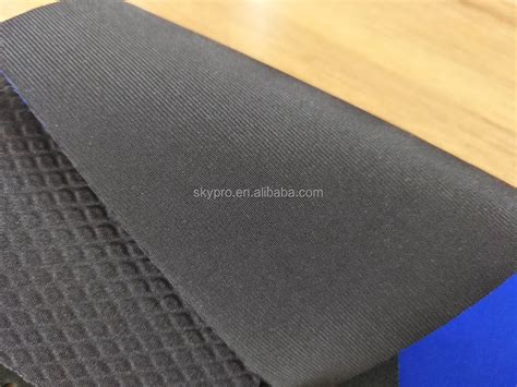 Black 3mm Thick Neoprene Foam Sheet One Side Nylon Fabric Smooth Surface Fabric One Side ...