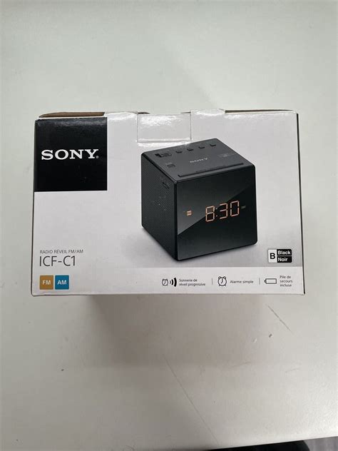 Sony ICF C1B Cube FM AM Clock Radio With LED Alarm Black