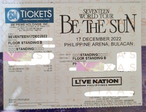 Seventeen Be The Sun Bulacan VIP FLOOR STANDING B Tickets Vouchers