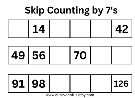 Skip Counting By S Etsy