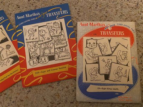 Vintage Aunt Martha S Hot Iron Transfers Sets S S For Kitchen Linens Etsy