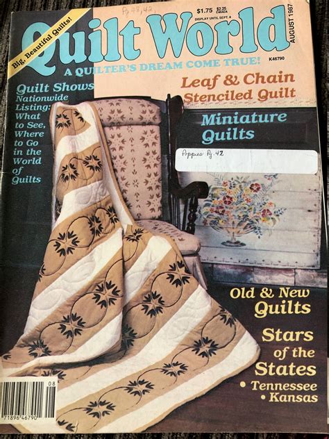 Quilt World Magazine Vintage August 1987 Broken Dish Gorgeous Etsy