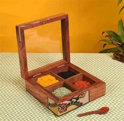 M M Crafts Wooden Spicy Box For Kitchen At Rs Piece In Sambhal