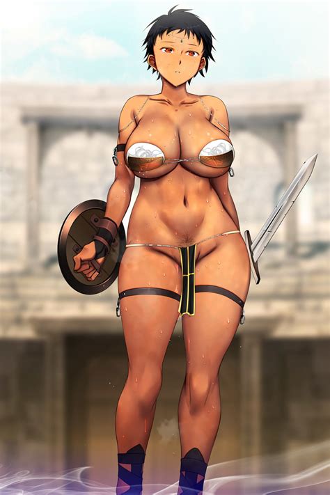 Rule 34 Amagasahigasa Bikini Armor Breasts Cleavage Dark Skinned Female Dark Skin Female