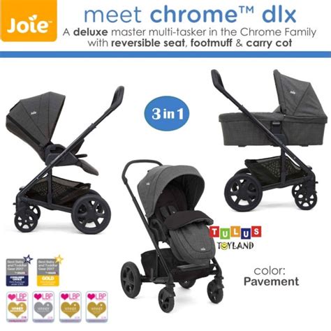 Joie Meet 3 In 1 Chrome Dlx Stroller Bayi Deluxe Carry Cot