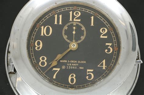 Vintage Seth Thomas Us Navy Mark I Deck Clock With Custom Mount